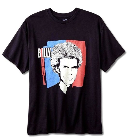 Billy Idol Face Logo post punk glam rock Official T-Shirt cotton L NWT - Picture 2 of 3